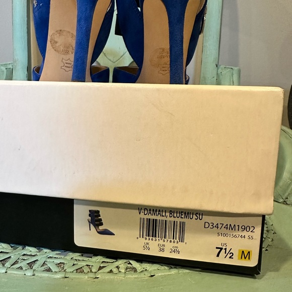 Via Spiga BlueSuede zip up heels - Picture 4 of 7